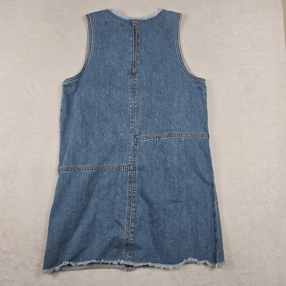 NYC Trends Denim‎ Dress Women's Size Medium Sleeveless Raw Hem - Picture 6 of 6
